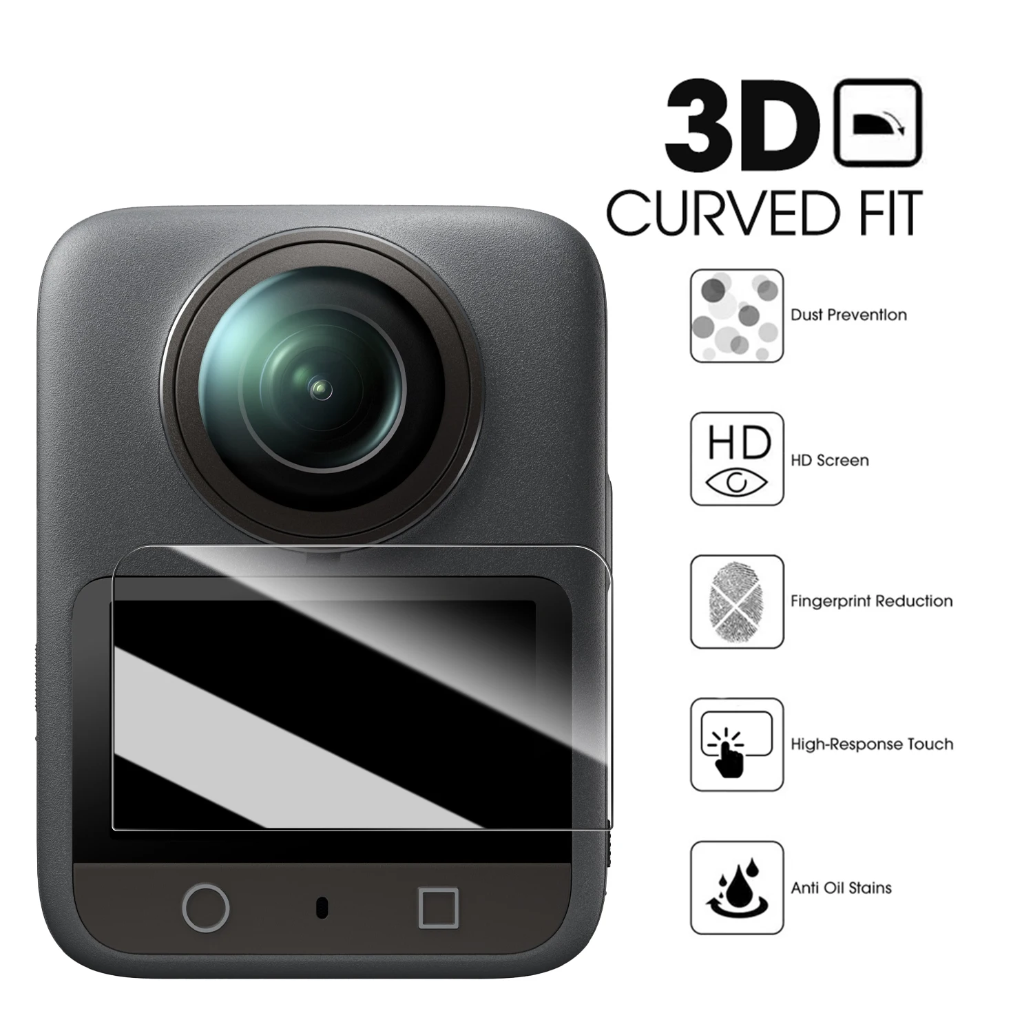 9H Anti-Scratch Tempered Glass Film for DJI Osmo 360 Ultra HD Scratch Resistant Display Screen Protectors for DJI Osmo 360 - Image 2