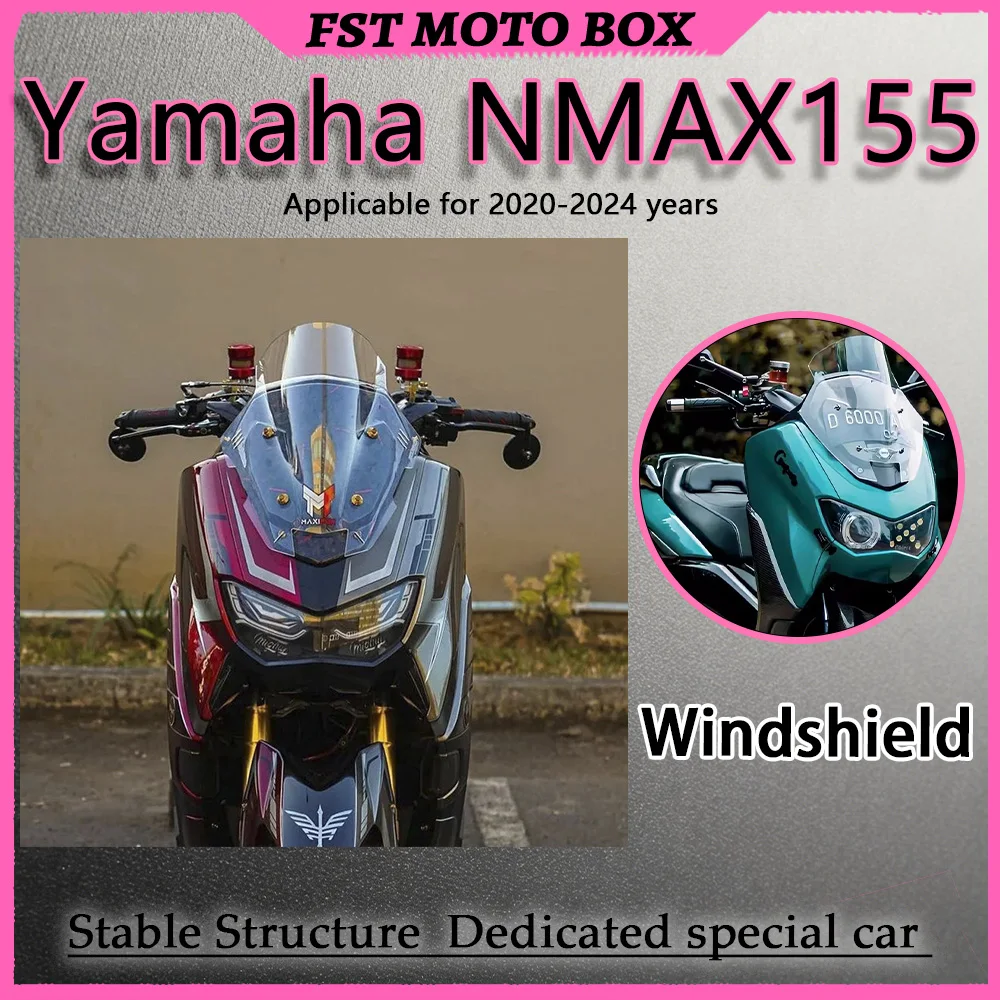 FOR YAMAHA NMAX155 Clear Windscreen Chest Protection Front Windshield for All-Weather Commuting And Motorcycle Touring