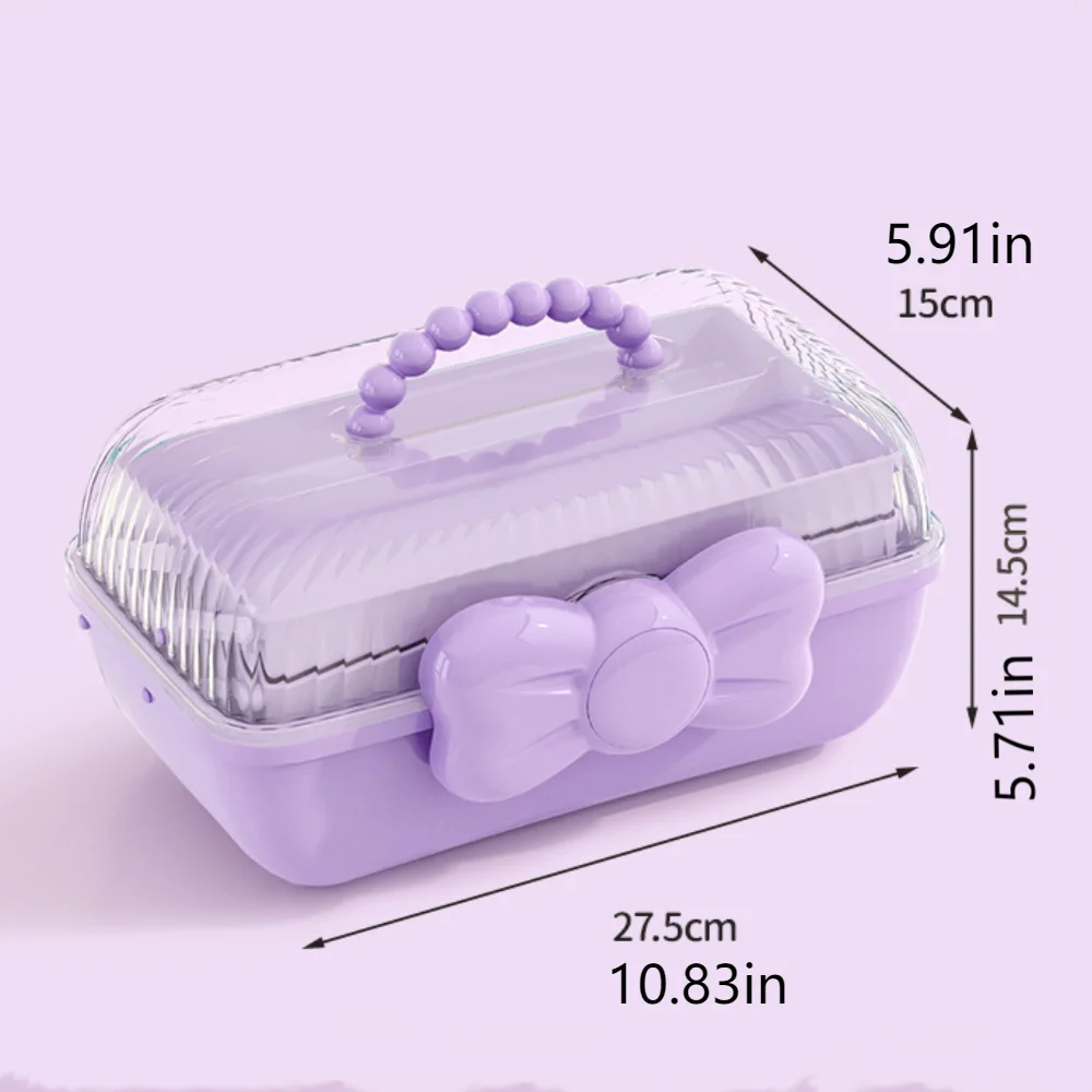 Dampproof Bowknot Storage Box Candy Color Dust Proof Hair Accessories Storage Box Multi-purpose Durable Sundries Storage Tray