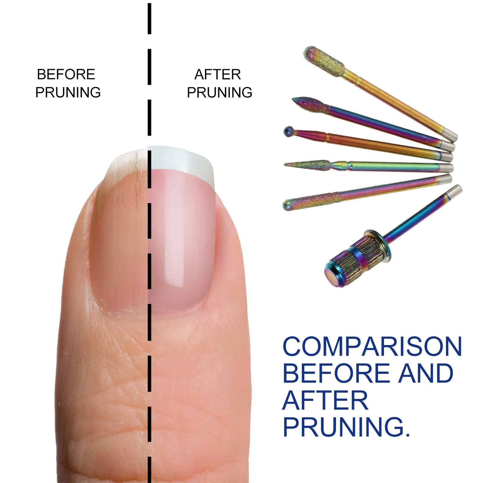 

6Pcs Manicure Grinding Heads Set Premium Nail Polishing Tools for Natural and Artificial Nails Manicure Drill Bits Nail Grinding