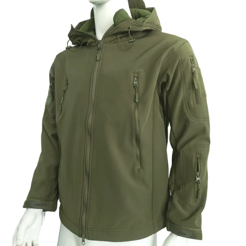 سترة Shark Skin Soft Shell للرجال سترة تكتيكية خارجية بدلة مروحة عسكرية معطف واق من المطر مقاوم للرياح وسترة دافئة باردة #3