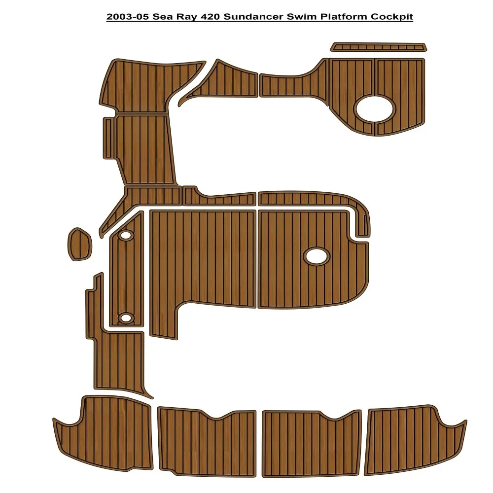 

2003-05 Sea Ray 420 Sundancer Swim Platform Cockpit Boat EVA Faux Flooring Pad Mat SeaDek MarineMat Gatorstep Style Adhesive