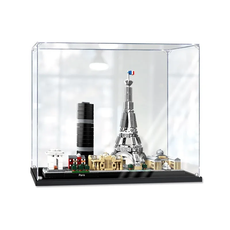 Acrylic Display Box For 21044 The Pairs Skyline Dustproof Clear Display Box Showcase Kid‘s Xmas Gift Not Include The Model