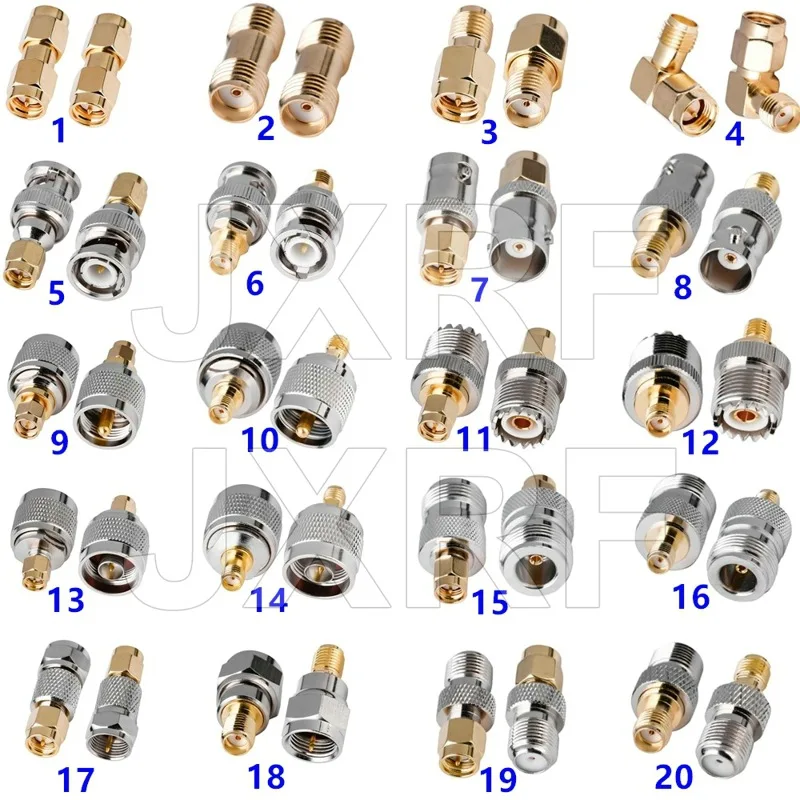 JXRF Connector Rf Coaxial Rf Adapter SMA To SMA BNC UHF/PL259 SO239 N-Type F Applied To Electrician And Electrician