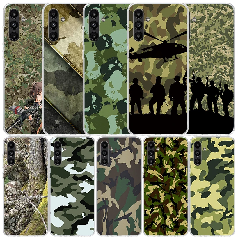 Camouflage Military Phone Case For Samsung Galaxy A15 A14 A13 A12 A55 A54 A53 A52 A35 A34 A33 A32 A25 A24 A23 A22 A04S A03S A02S