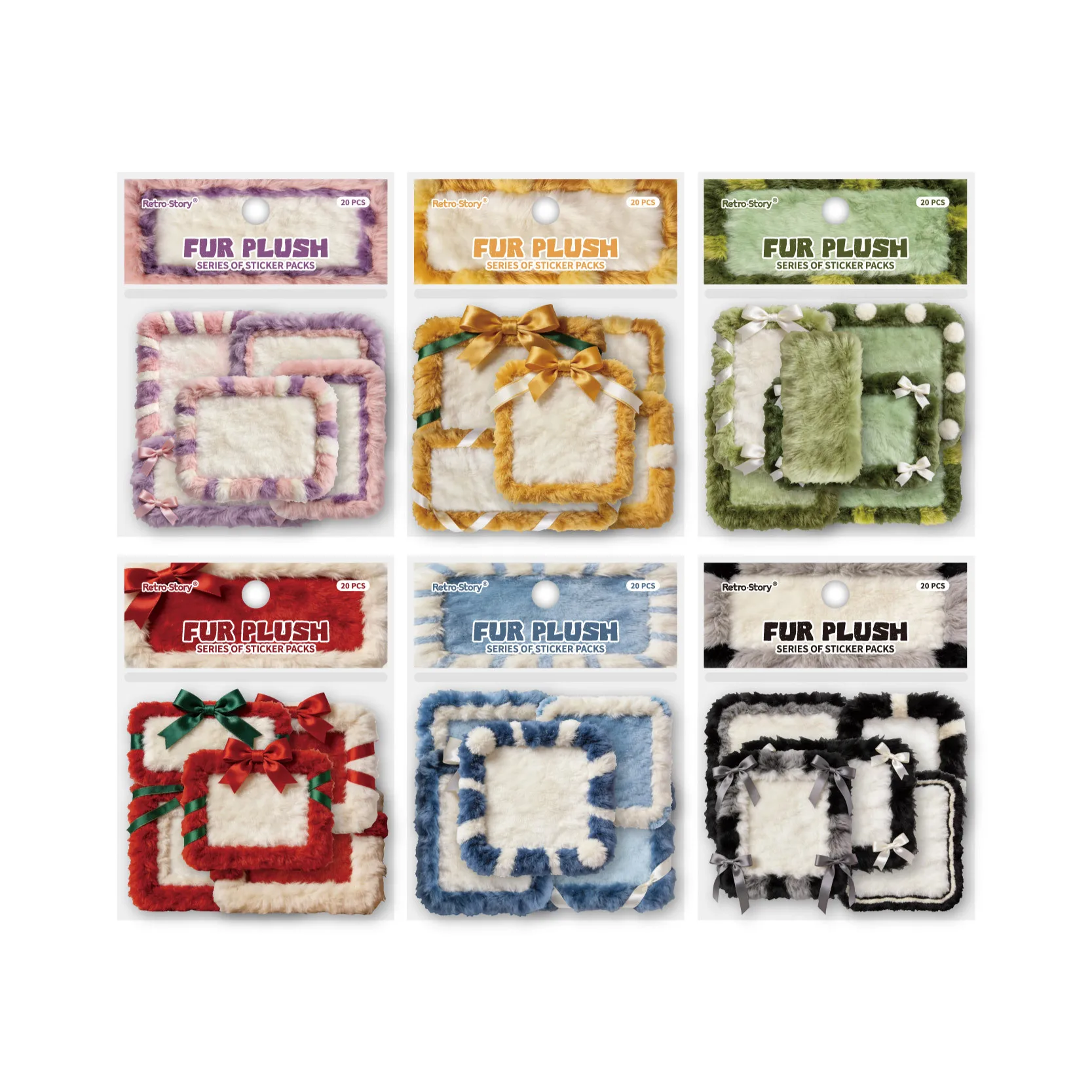 

6packs/1lot Kawaii Scrapbook Stickers fluffy Junk Journal Gold Planner Stationery Planner Decorative