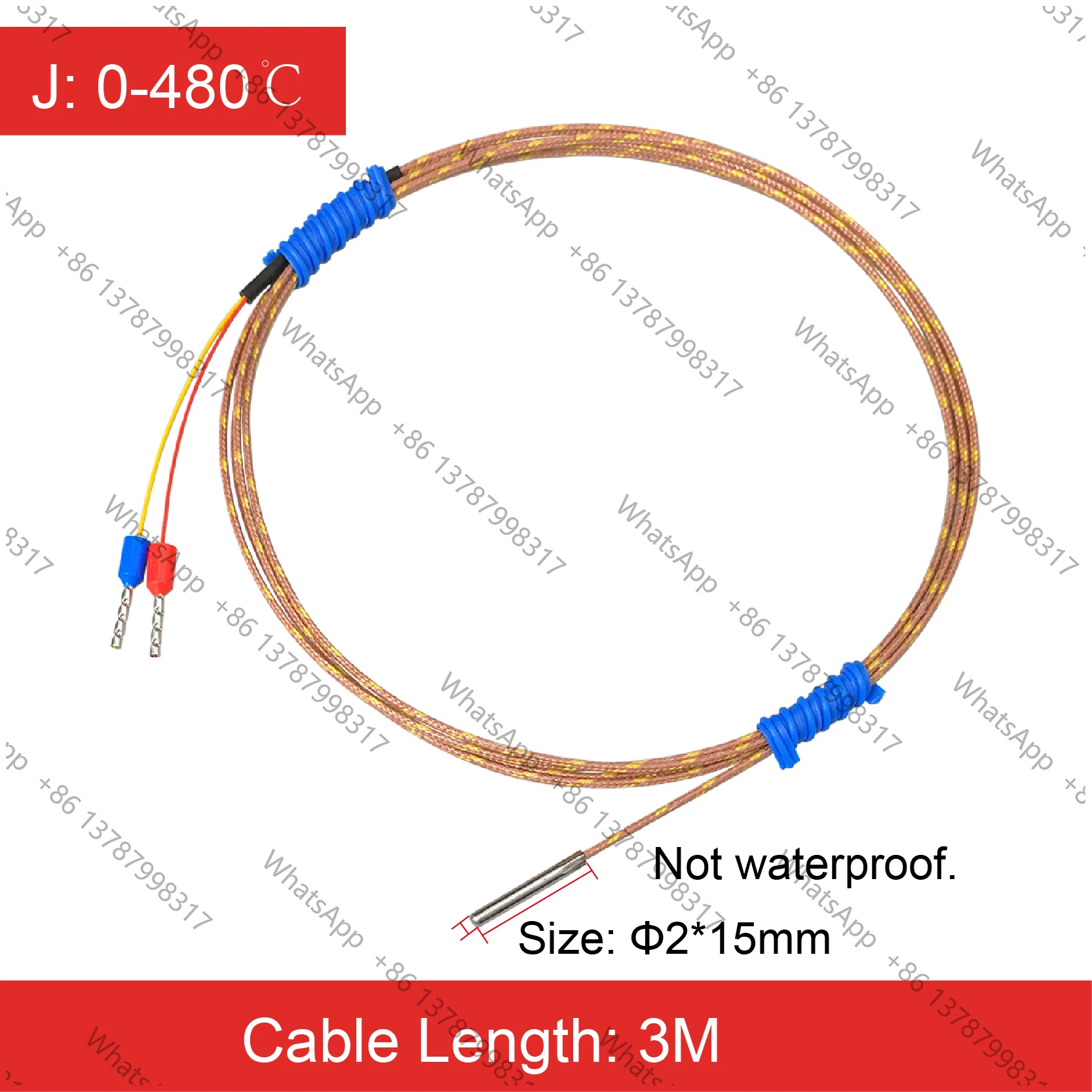 High Temperature K/J/T Type Thermocouple Probe, Industrial Temperature Sensor, Precision Fine Probe Heat Resistant