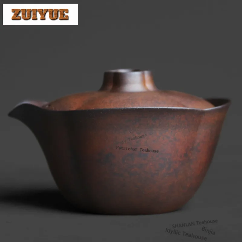 150ml Old Rock Clay Hand-grasp Teapot Lotus Leaf Tea Infuser Pot Tea Maker Kettle With Strainer Dahongpao Drinkware Collections