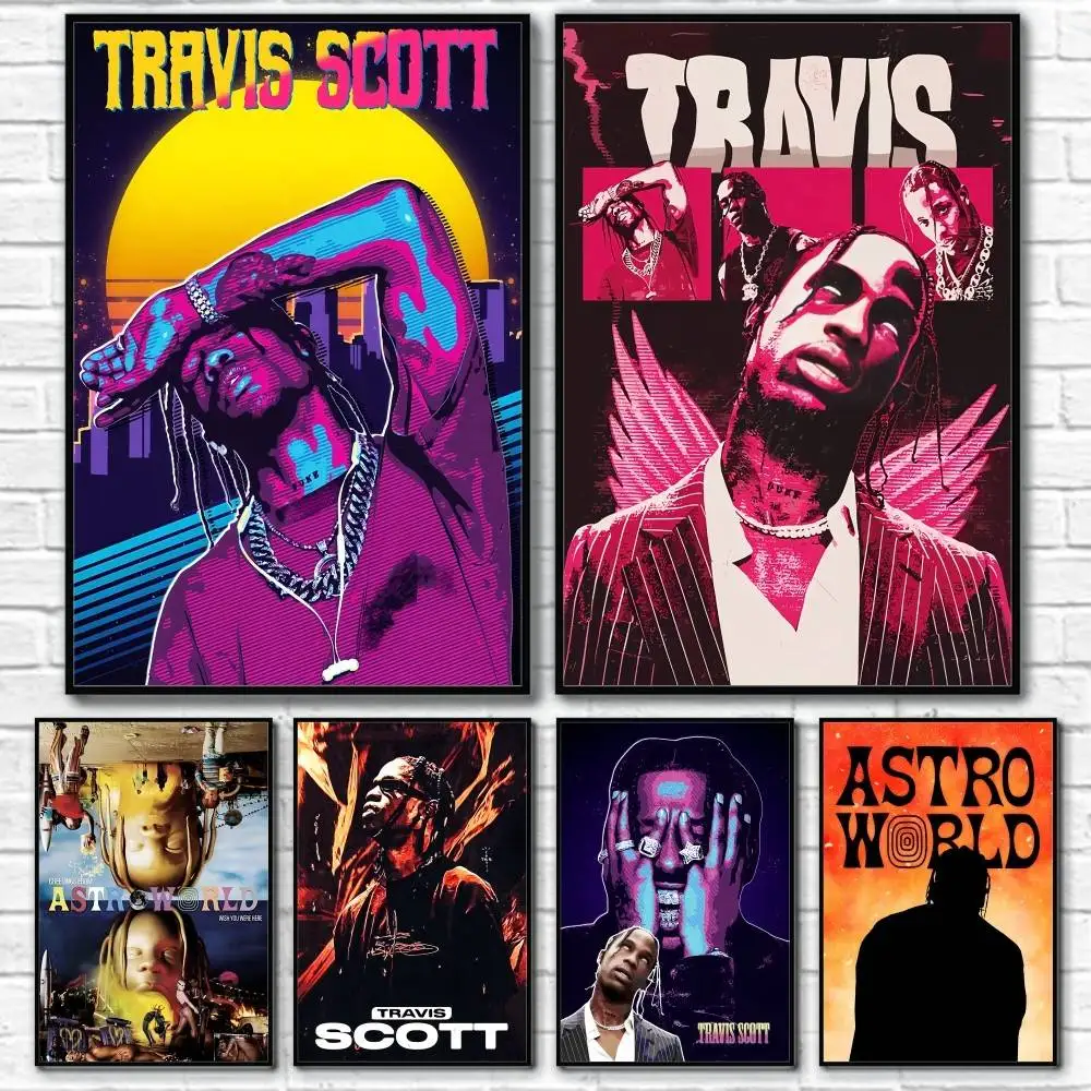 Певица Трэвис Скотт плакат водостойкая бумага принт декор комнаты наклейки художественное украшение стены спальня гостиная