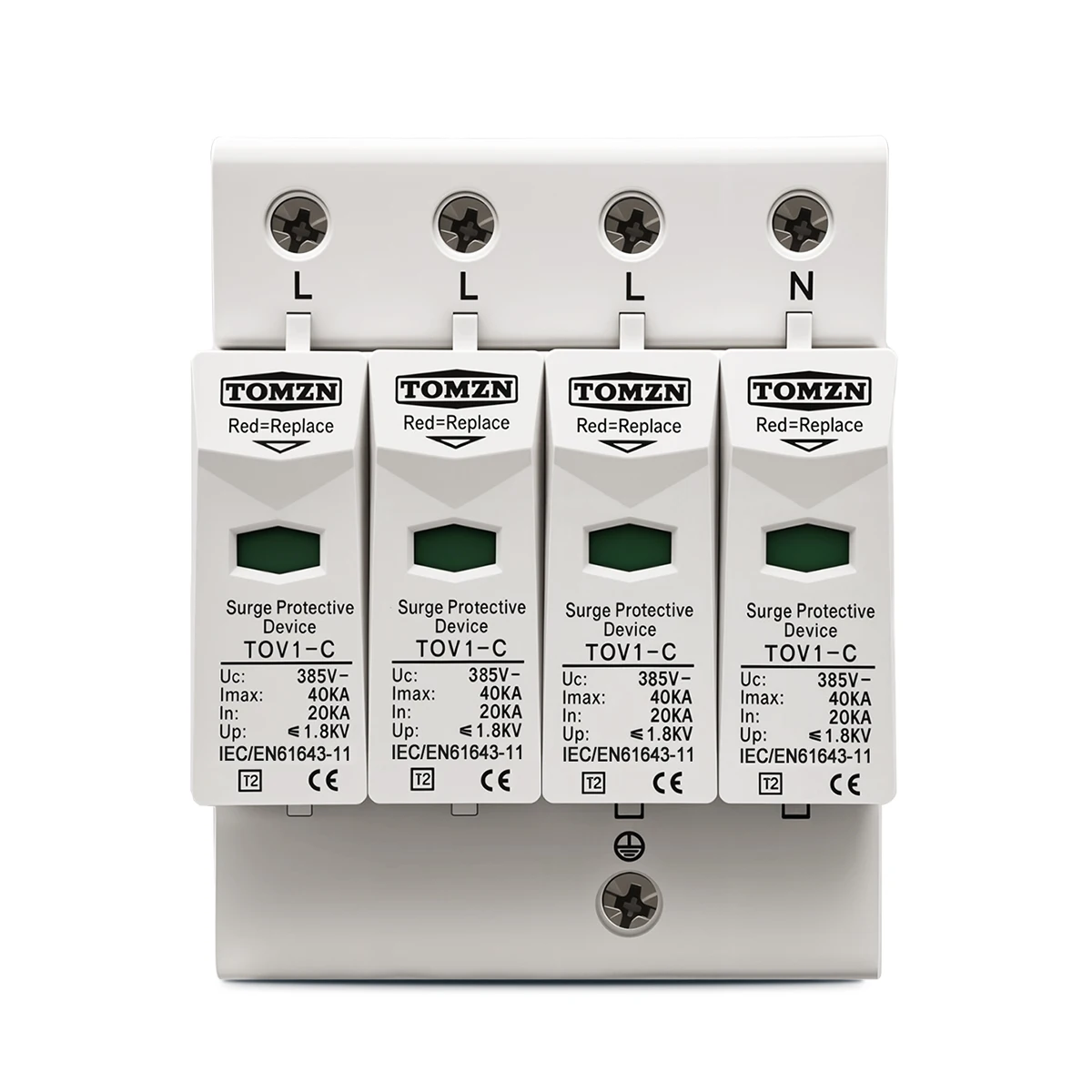 TOMZN AC SPD 3P+N 20-40kA 275/385/420VAC House Surge Protector protection Protective Low-voltage Arrester Device Lightning OB0 - Image 4