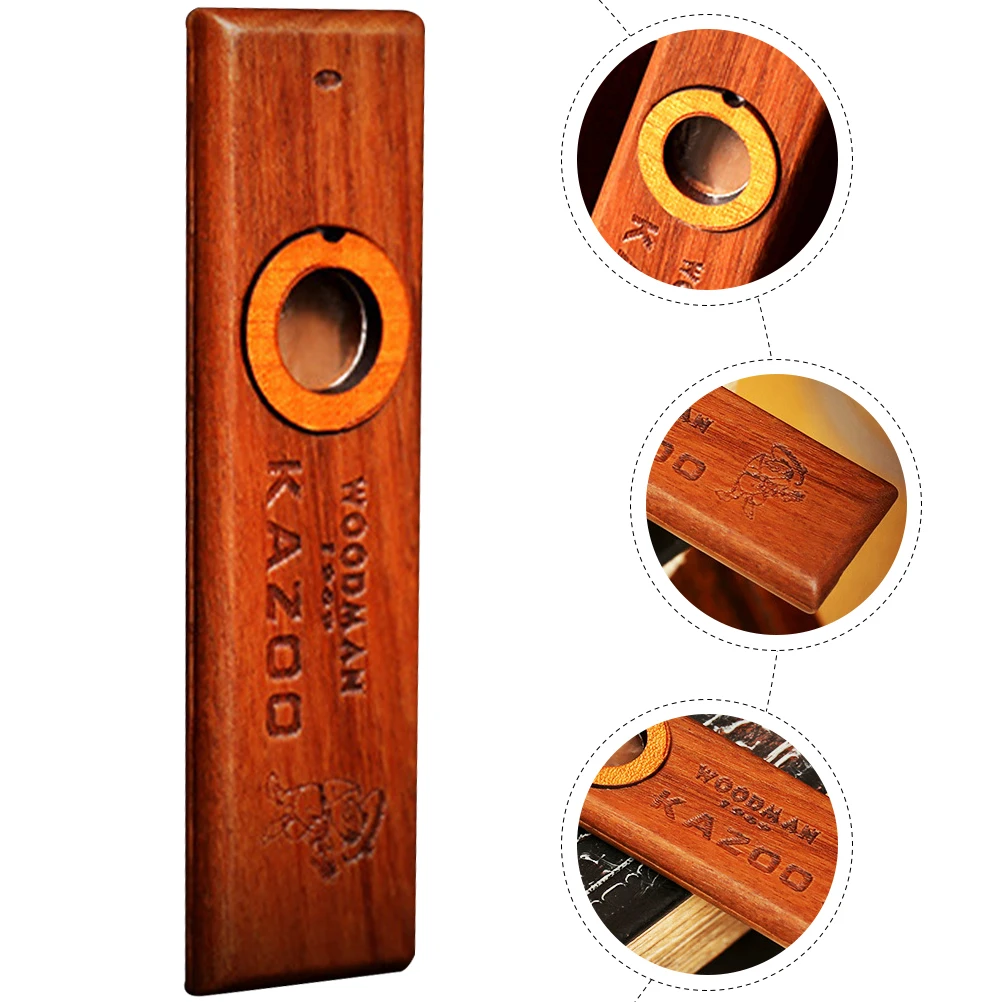

Wooden Kazoo Companion Durable Kids Adult Musical Instrument Performance Guitar Partner Portable Outdoor Enjoy Music