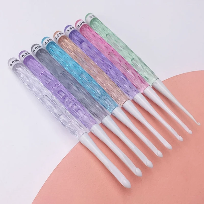8 pezzi uncinetto per principianti 2,5 mm-6,0 mm uncinetto ergonomico manico lungo uncinetto per progetto uncinetto