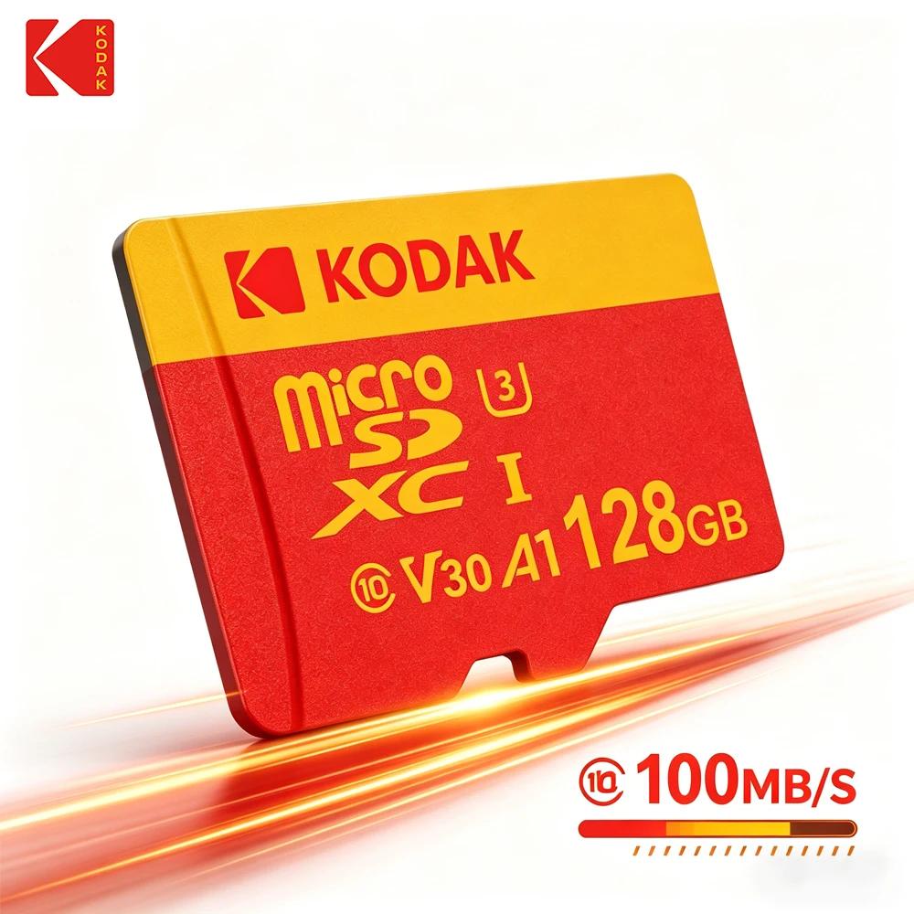 

Карта памяти KODAK MicroSD объемом 256 ГБ, 128 ГБ, 64 ГБ, класс 10, U3 – высокоскоростная карта памяти для телефонов Android, планшетов и игр