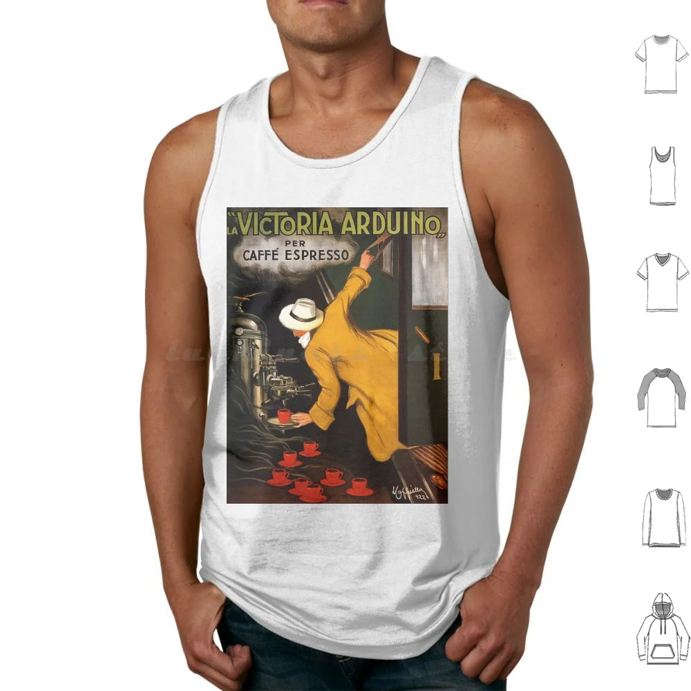 Arduino Tank Tops Vest Sleeveless Vintage Coffee Advert Coffee Machine Espresso Train Red Cups Coffee Latte Coffee Lover Iced