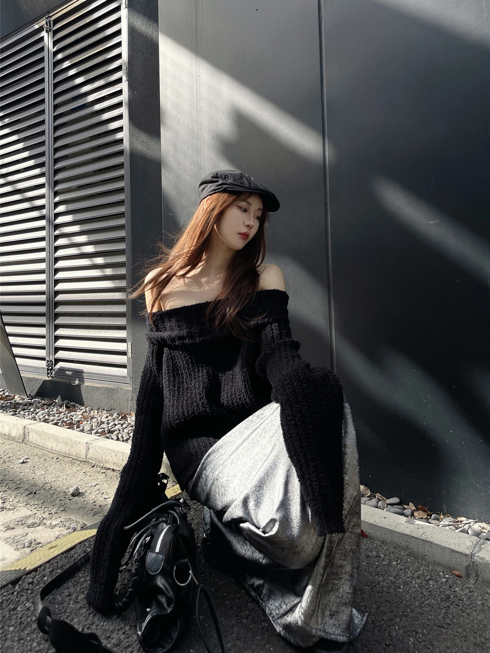 

Вязаный свитер Sermeet с высоким воротником в стиле ретро для женщин, модный, для повседневной носки, зима 2023