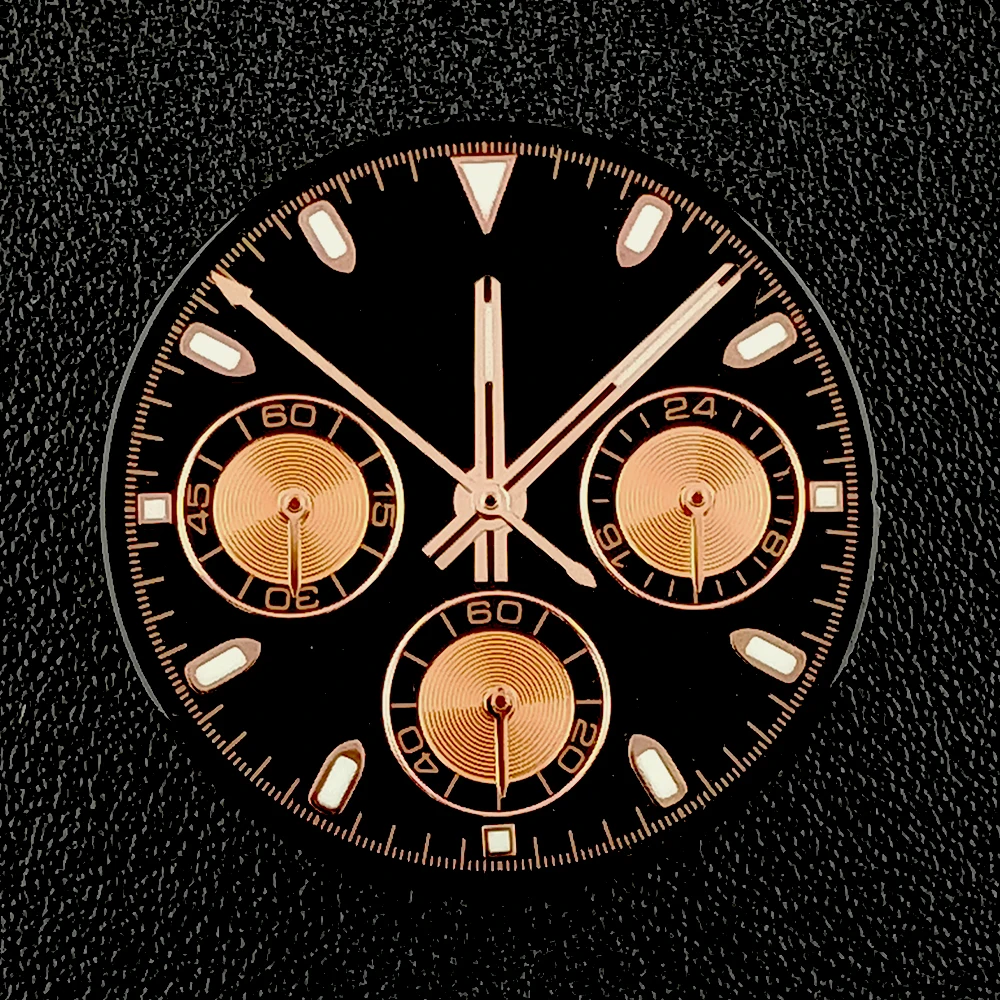 VK63 dial timing dial custom logo 29mm panda dial green glowing suitable for VK63 quartz movement watch accessories