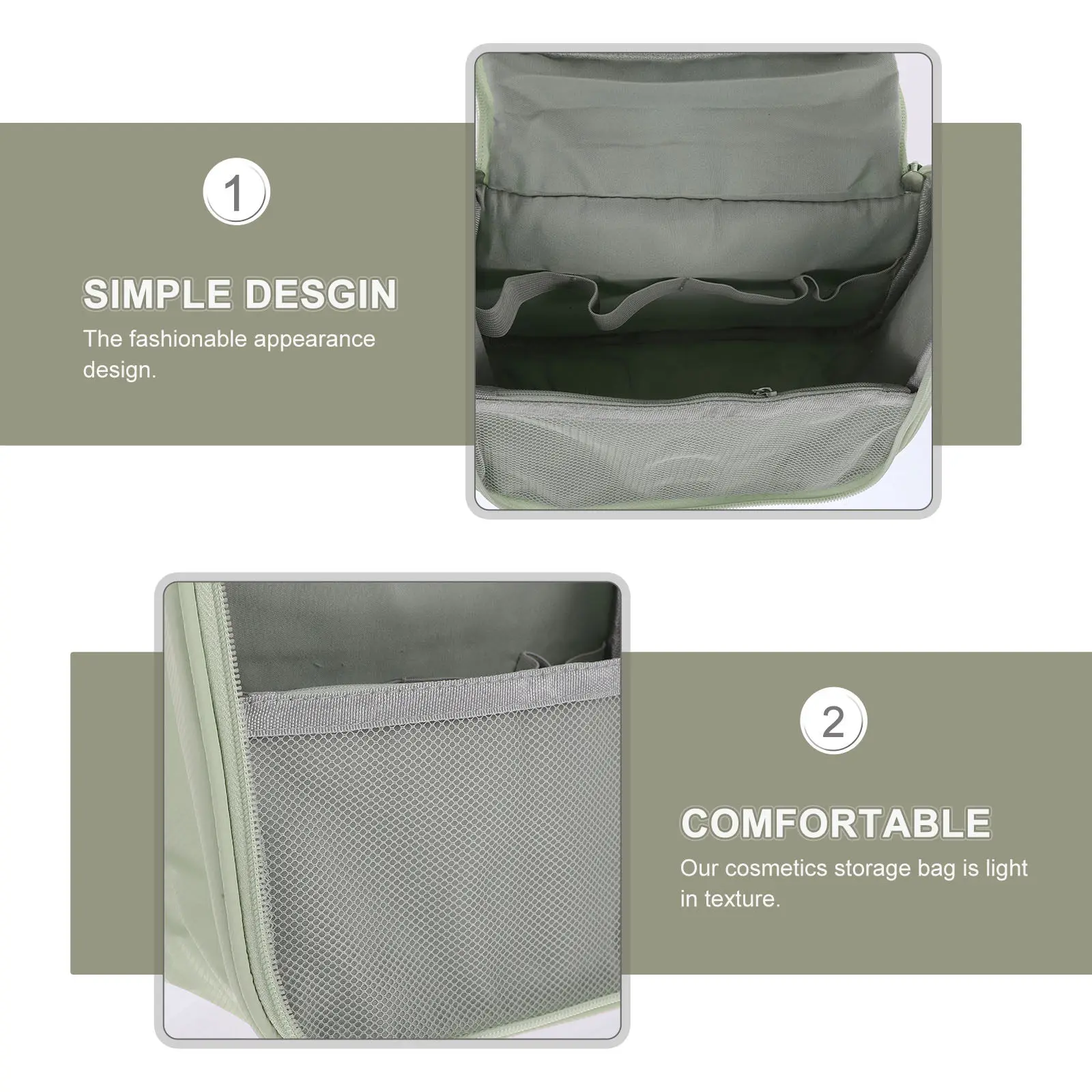 Large Capacity Storage Bag Travel Makeup Organizer Portable Toiletry Bag Dry Wet Separation Hanging Hook Design