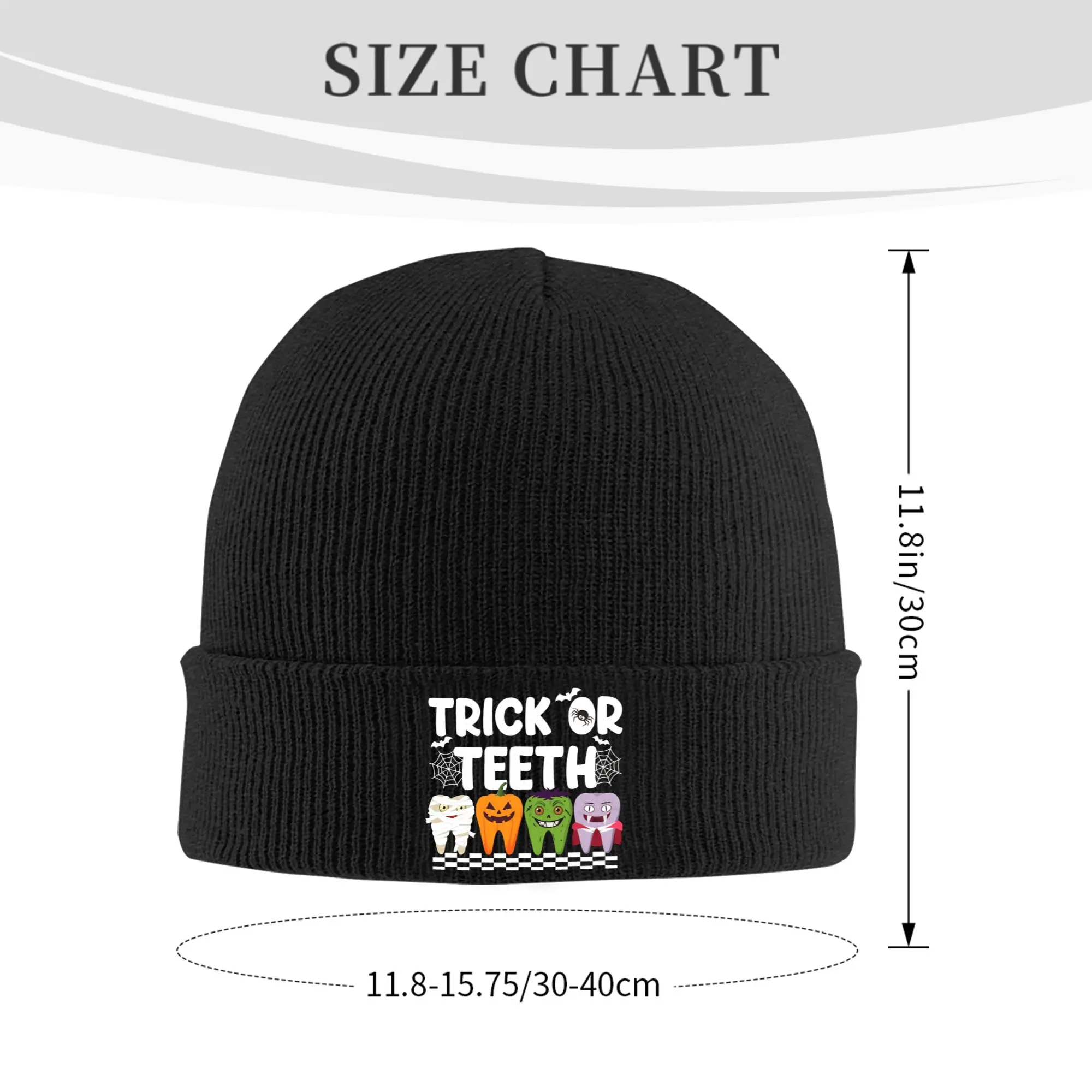 Trick Or Teeth Costumes Knit Hat Beanies Autumn Winter Hats Warm Unisex  Hip Hop Cartoon Teeth Helloween Cap for Men Women Gifts