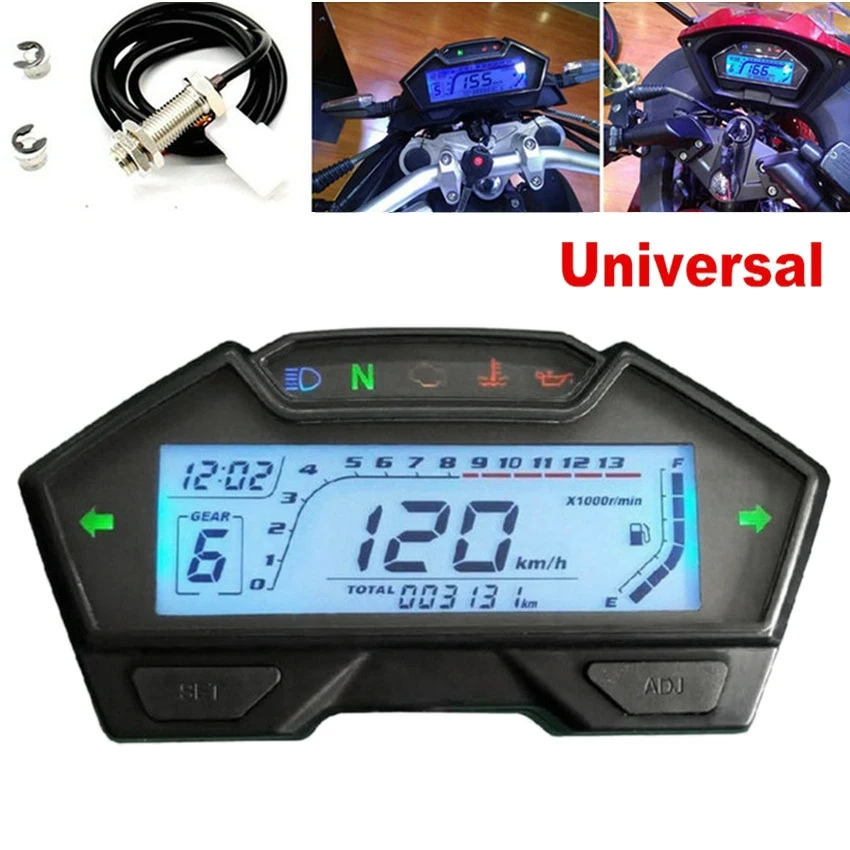 Motorcycle 13000RPM Speedometer Odometer Tachometer Fuel Level Display Motorcycle Meter