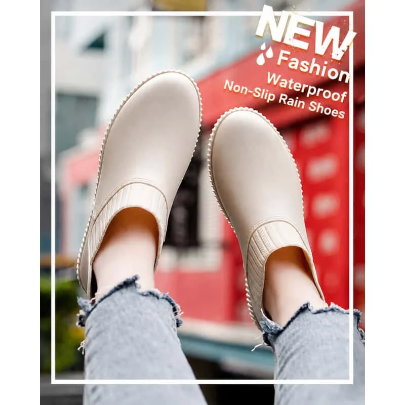 Womens Short Rain Boots Fashion Lightweight Waterproof Non-Slip Rubber Boots for Work Outdoor & Gardening