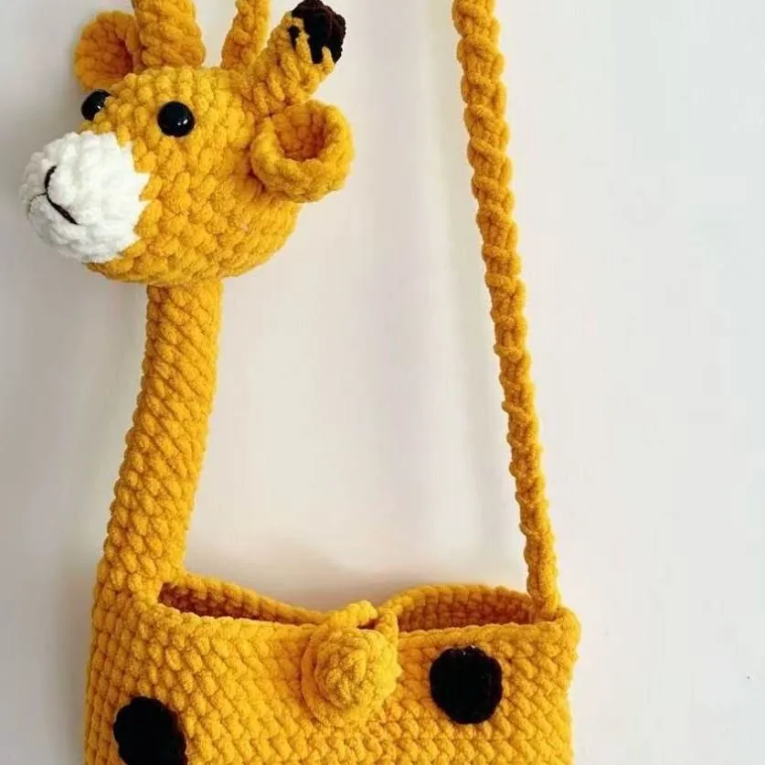 Giraffe Bag Children's Wool Handwoven DIY Crochet Ice Bar Material Bag Messenger Bag Birthday  Gift