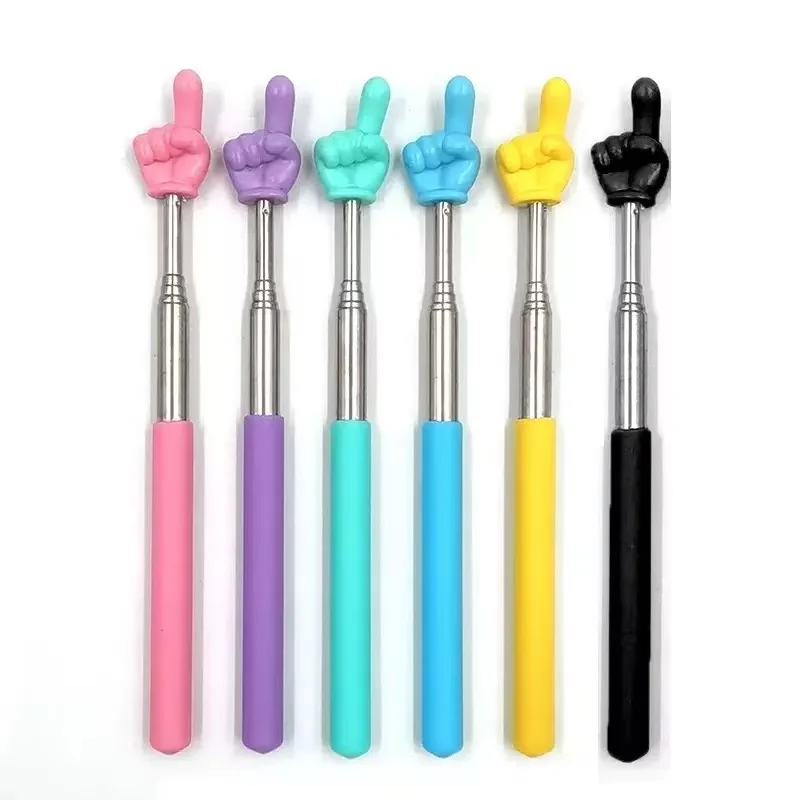 2 Palitos de Lectura Extensibles de Color Aleatorio, Punteros Retráctiles para Profesores, Herramientas de Presentación para el Aula