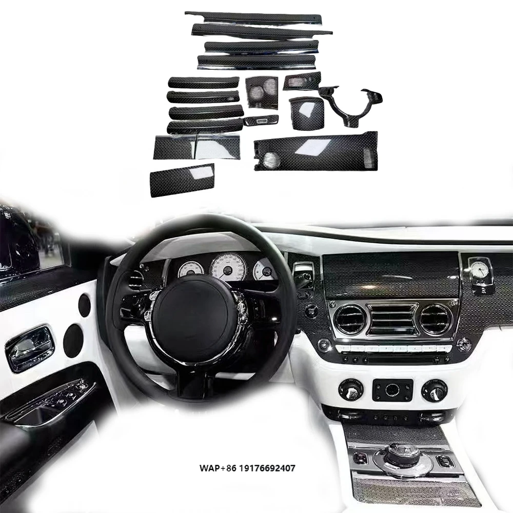 Kit de Acessórios de Interior em Fibra de Carbono de Alta Qualidade, Novo Estilo, Compatível com Acessórios de Interior para Carros Ghost