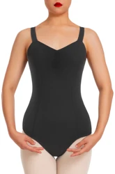 Ballet Tank Leotard for women Pinch Front Neckline,Chest Lining,Sleeveless Open Back