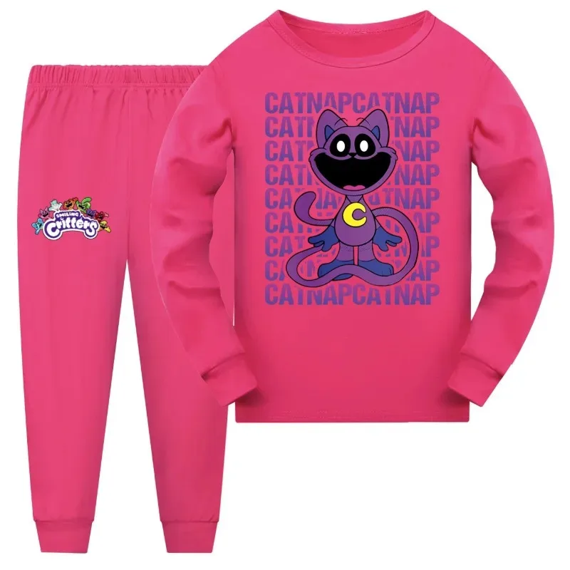 Smiling Critters Catnap Kinderen Pyjama Kids Set Baby Meisjes Trainingspak Tienerjongens T-shirt met lange mouwen Top Broek Nachtkleding Pak