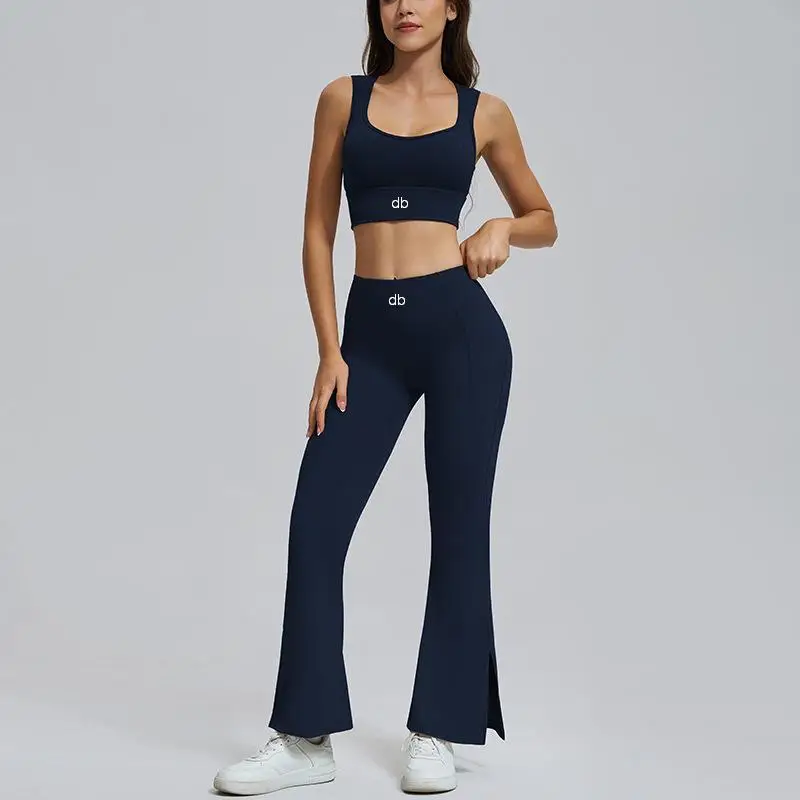 Women's yoga set - brushed underwear, high-waisted figure-hugging yoga pants, loose-fitting athletic pants, fitness set