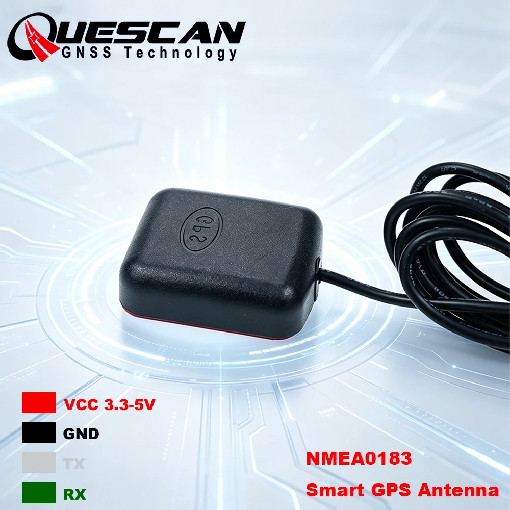 QUESCAN Serial TTL Smart GPS Antenna Receiver ESP32 Arduino DIY GPS Module NMEA 0183 1-10Hz 9600 Baudrate