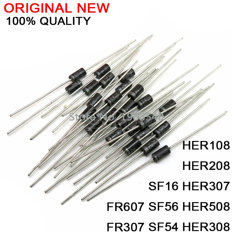 20Piece Rectifier Diode HER108 HER208 HER307 HER308 HER508 SF16 SF56 SF54 FR307 FR607 DO-27