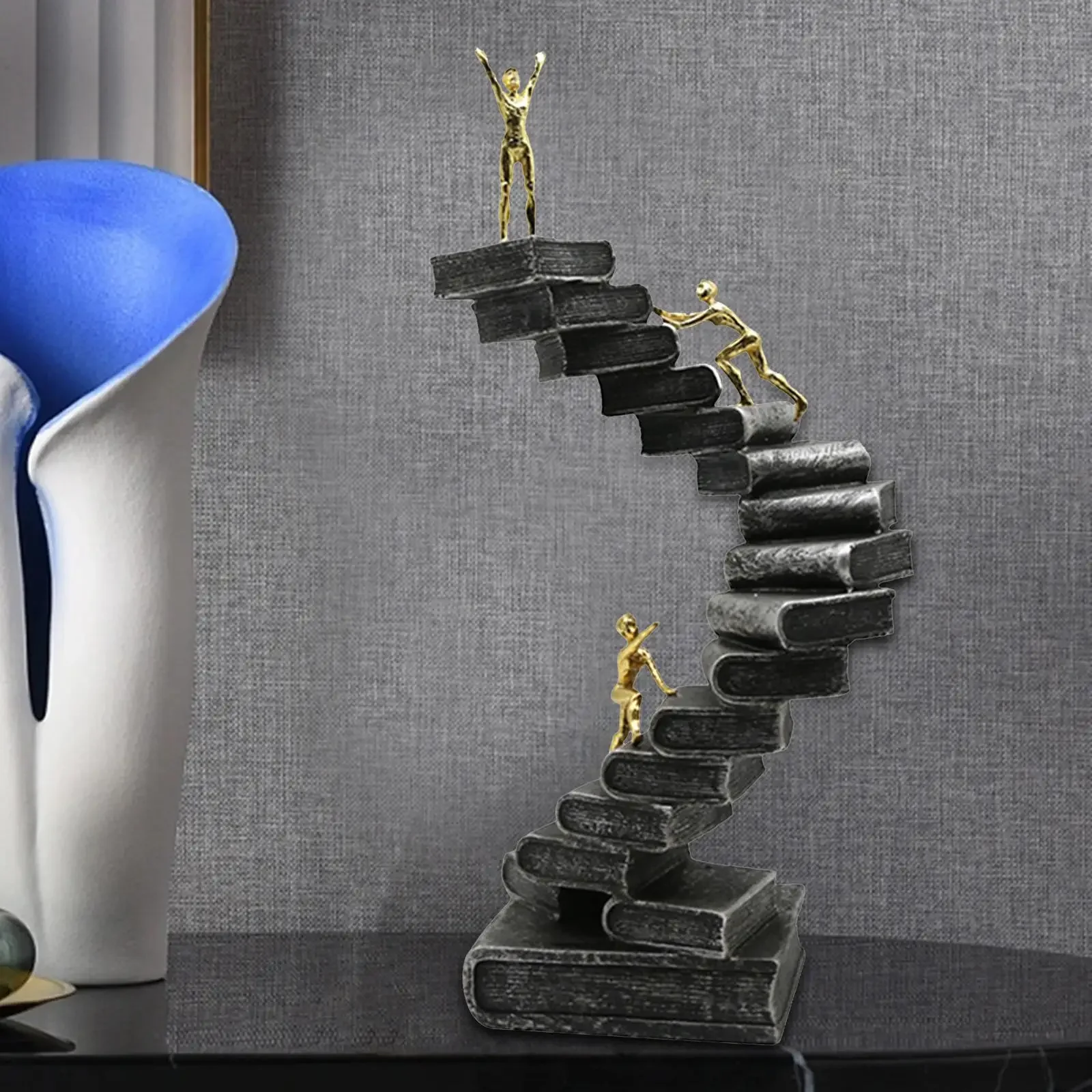 Ladder Statue Thinker Statues Collectible Figurine Abstract Figure Handicraft for Desktop Bookshelf Decorative Objects Decor