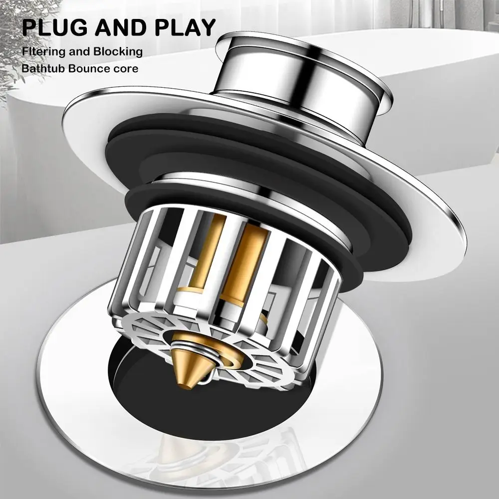 

Universal Pop-up Bathtub Stopper Rustproof Drain Protector Drain Hair Catcher Sturdy Anti-clogging Drain Plug