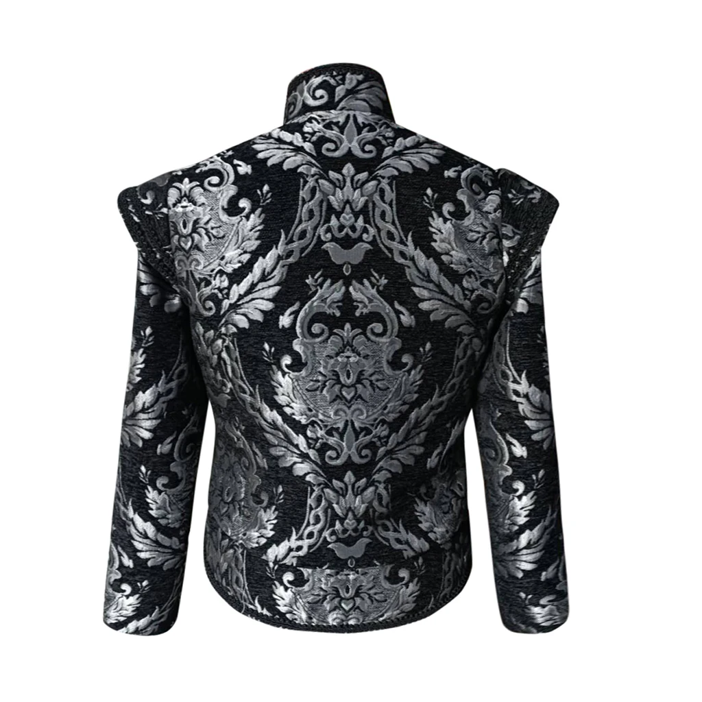 Herren Renaissance Retro Royal Jacke Mantel Prinz Edler König Kolonial Piratenkostüm Doppelmantel Gotische Stickerei Cosplay Kostüm 2026 – Detail 4
