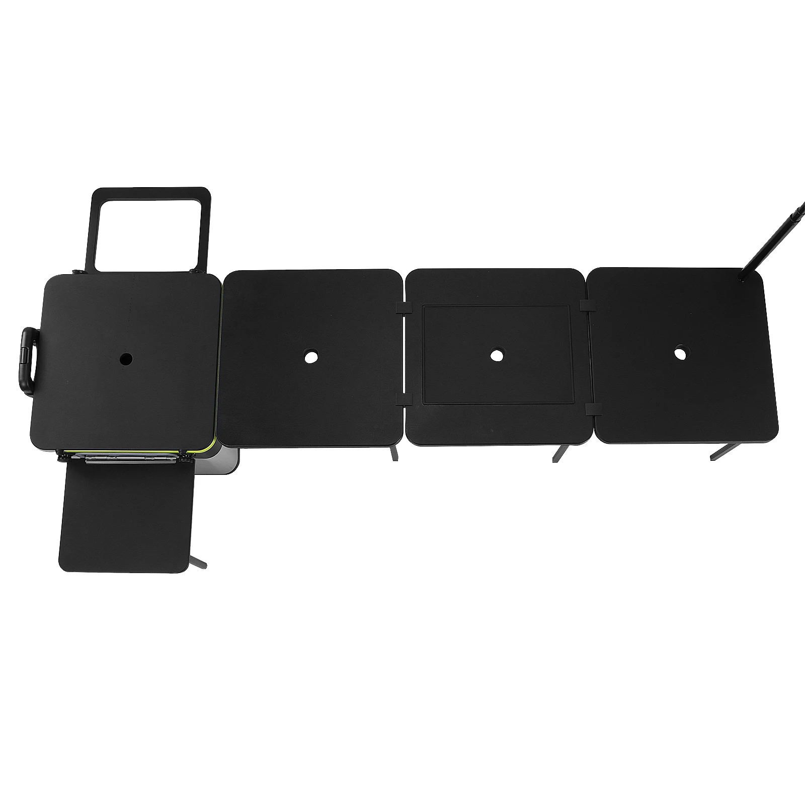 

Portable Folding Kitchen Table with Wheels Camping Kitchen Table Cookware Table with Light Poles for RV Tailgating BBQ Picnic