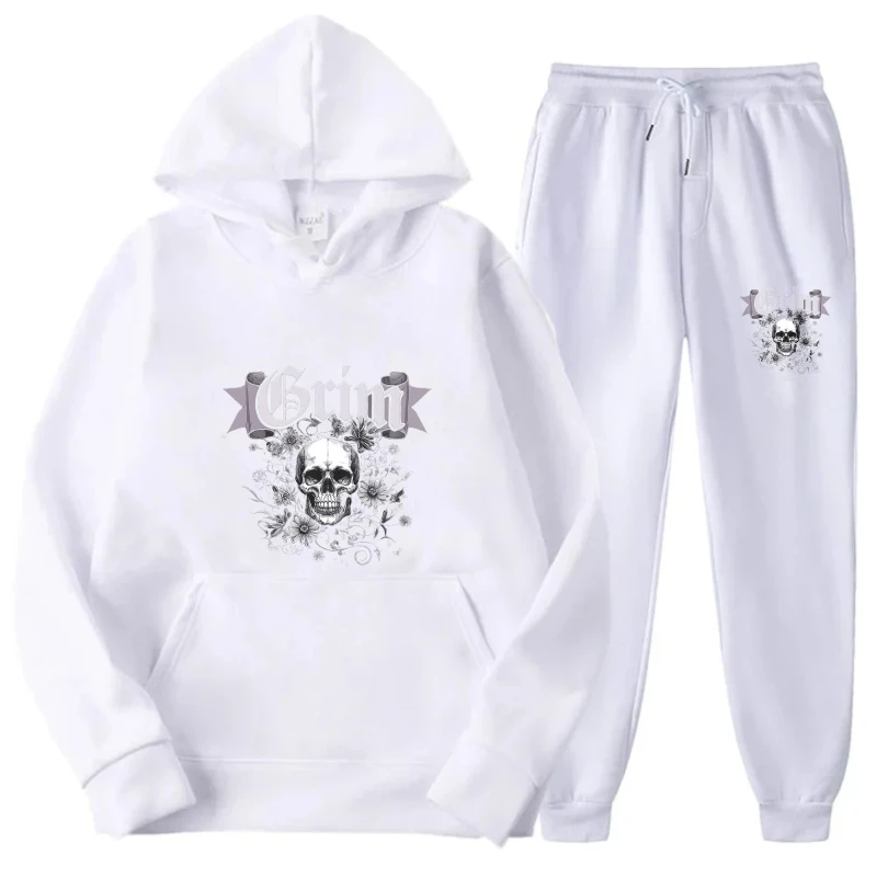 طقم هوديي من الذهب الأبيض مطبوع عليه دولفين ملابس رياضية كاجوال للنساء والرجال أطقم اللياقة البدنية واليوجا والركض #3