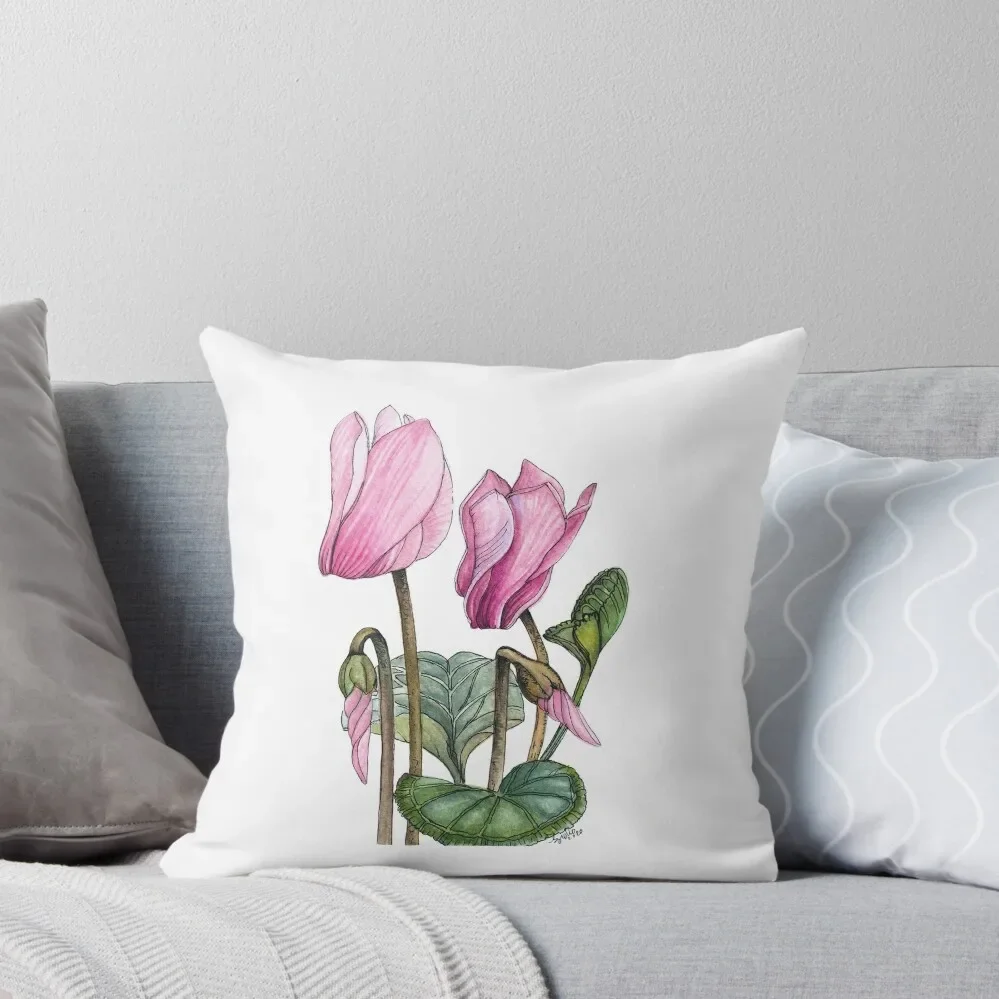 

Cyclamens Florar Watercolor art Case & Cover - Pillow - Print - Mugs Notebook Clock Ciclamini Throw Pillow