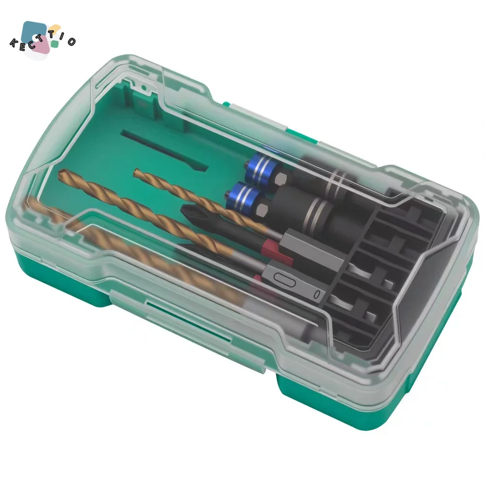 

Набор из 10 ударопрочных магнитных бит с шестигранным хвостовиком, адаптером для гаечного ключа, отверткой Torx и сверлом-сверткой