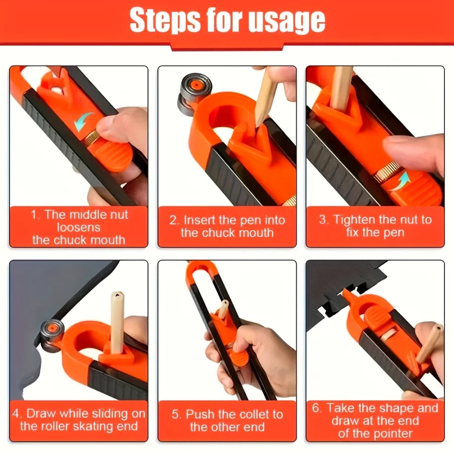 5-piece woodworking curved ruler curve board - high-precision marking and shaping tool - adjustable arc ruler set