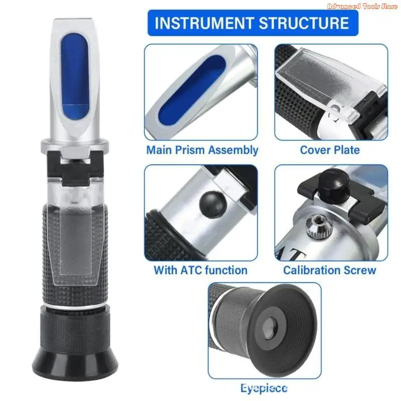 Quadruple Automobile Refractometer for Urea Concentration Coolant and Washer Fluid Testing W91B