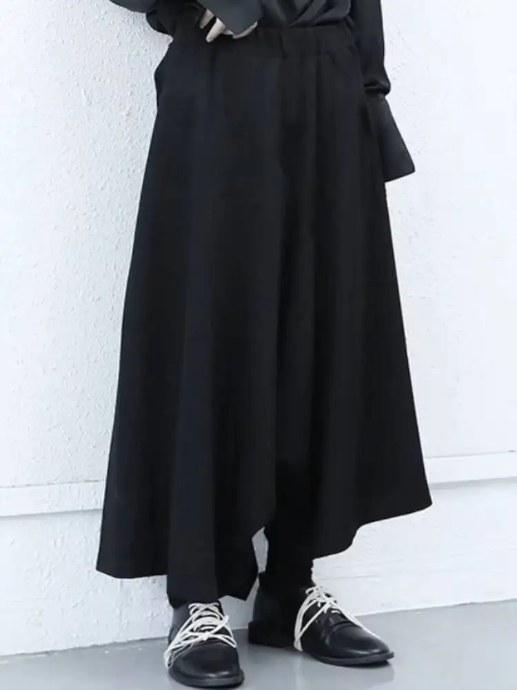 

Ladies Wide Leg Pants Skirt Spring And Autumn New Dark Retro Personality Irregular Design Loose Large Size Wide Leg Pants