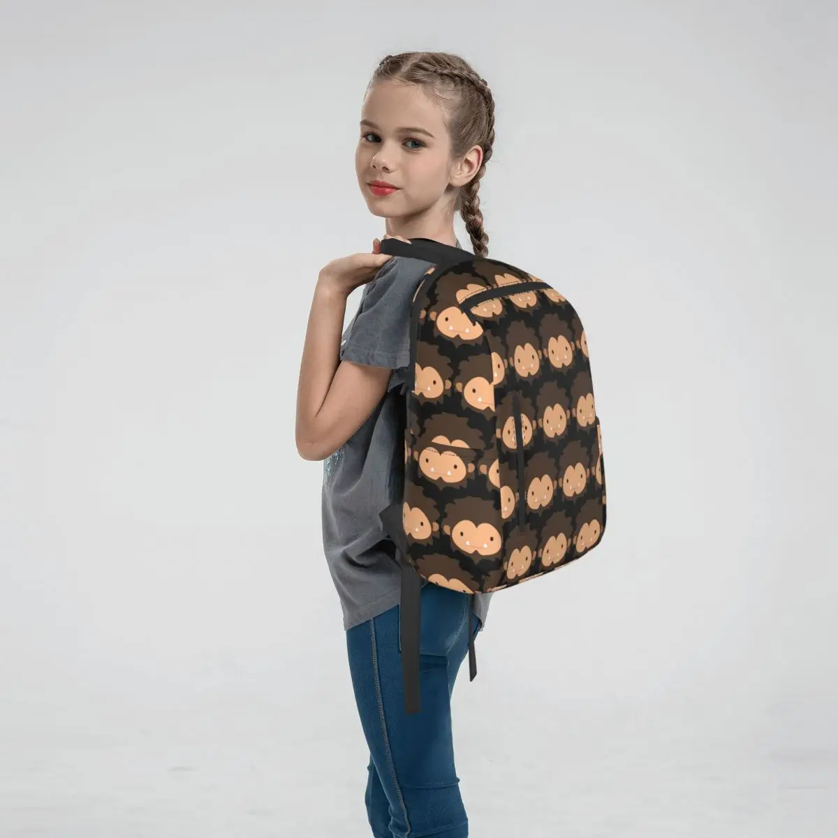 Sneaky Sasquatch Big Head Backpack Large Capacity Boys Girls BookBag School Bag Shoulder Bags for Men Women