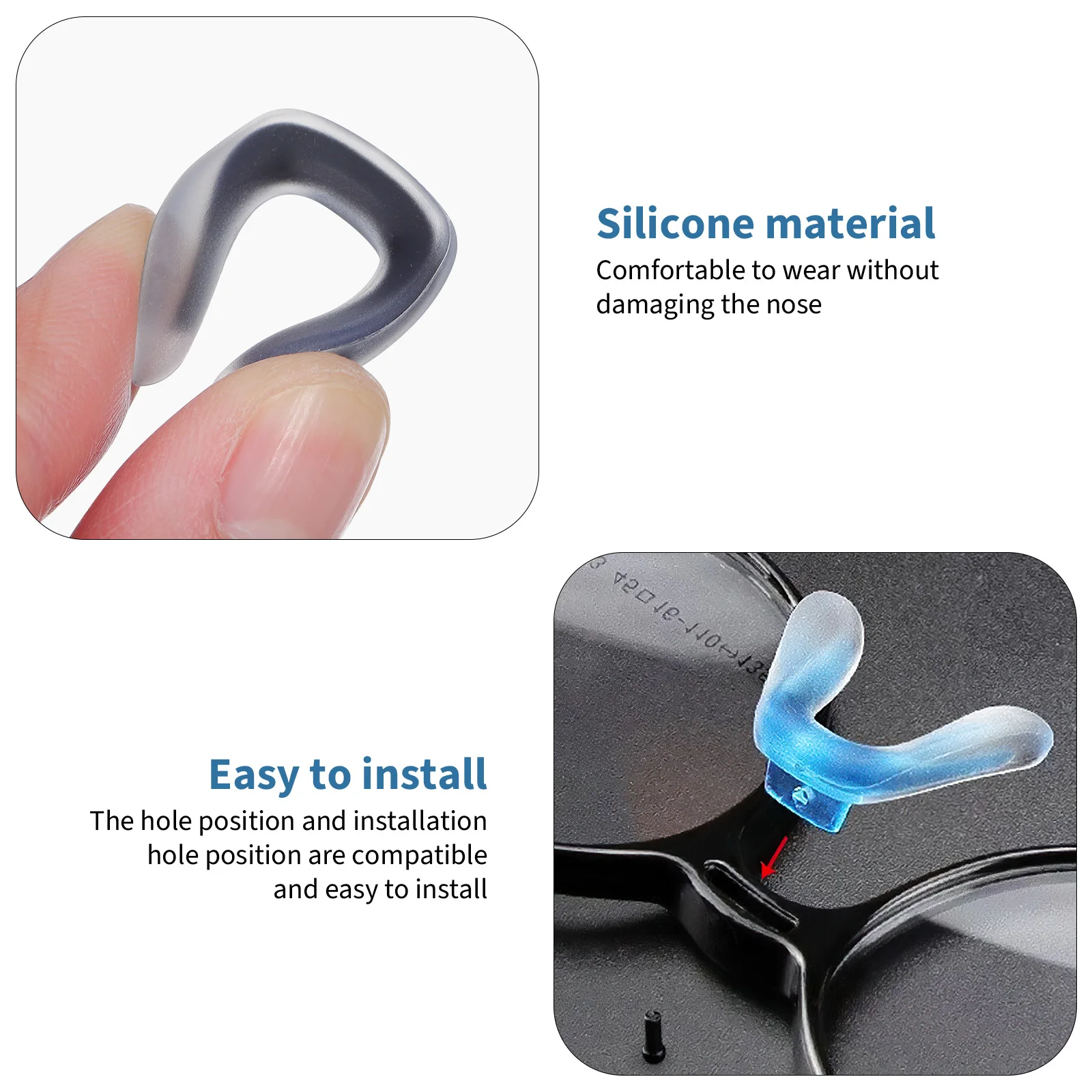 

3pcs Nose Pads For Glasses Black Silicone Nose Pads for Glasses Plastic Frames Non Slip Bridge Pad