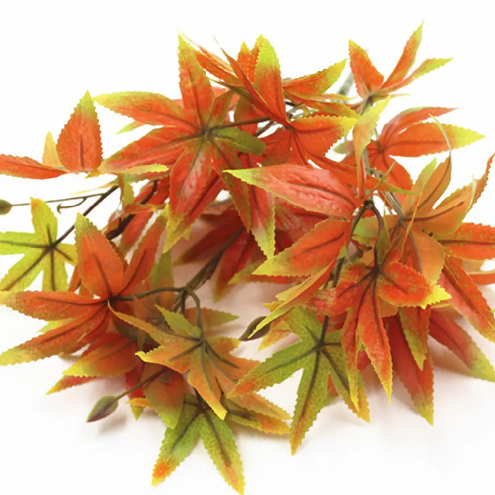 

2Pcs Simulation Maple Leaf Plant Lifelike Artificial Vivid Realistic Home Decor Christmas Tree Garland DIY Flower