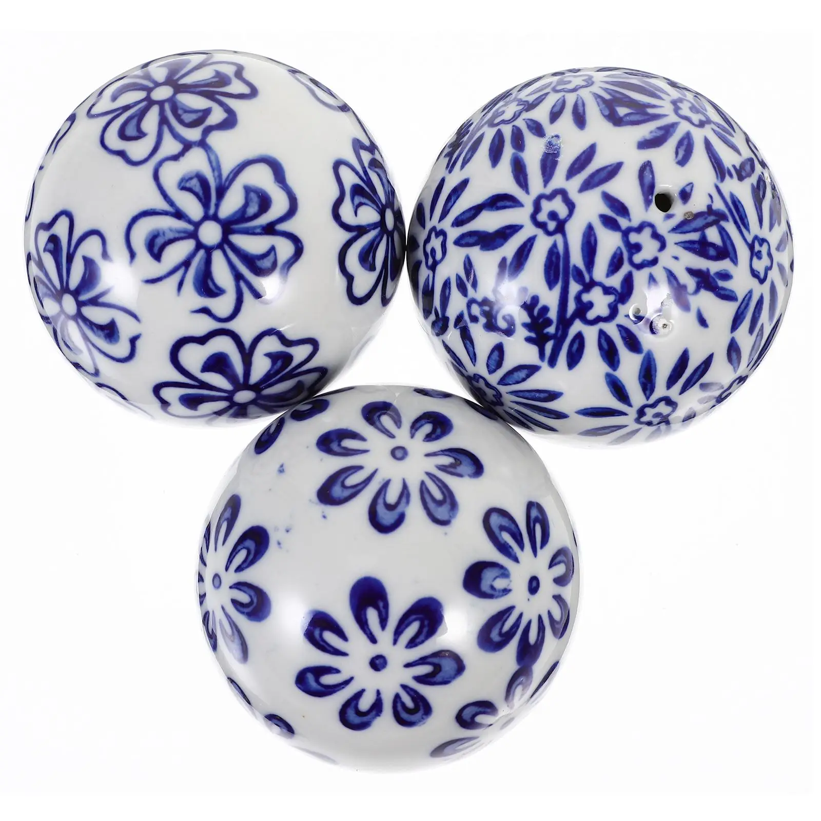 3Pcs Porcelain Orb Colorful Porcelain Sphere Ceramic Gazing Globe Ceramic Bowl Filler Decorative Orbs