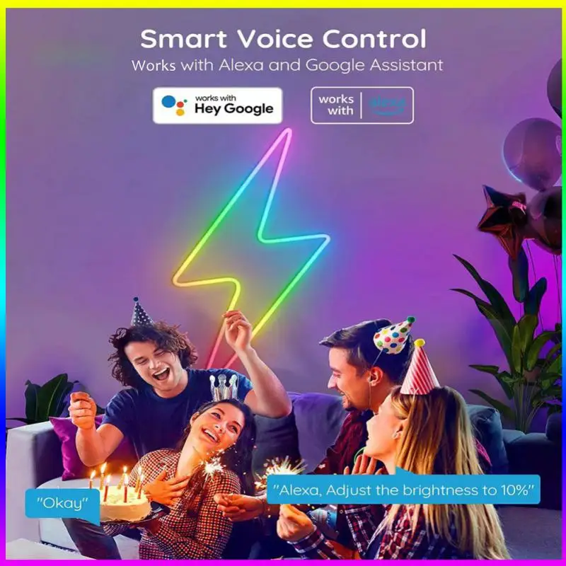 Neon Sign Rgb Outdoor Garden Decoration Work With Alexa Home Smart Lamp Timing Waterproof Led Strip Neon Lights Tuya