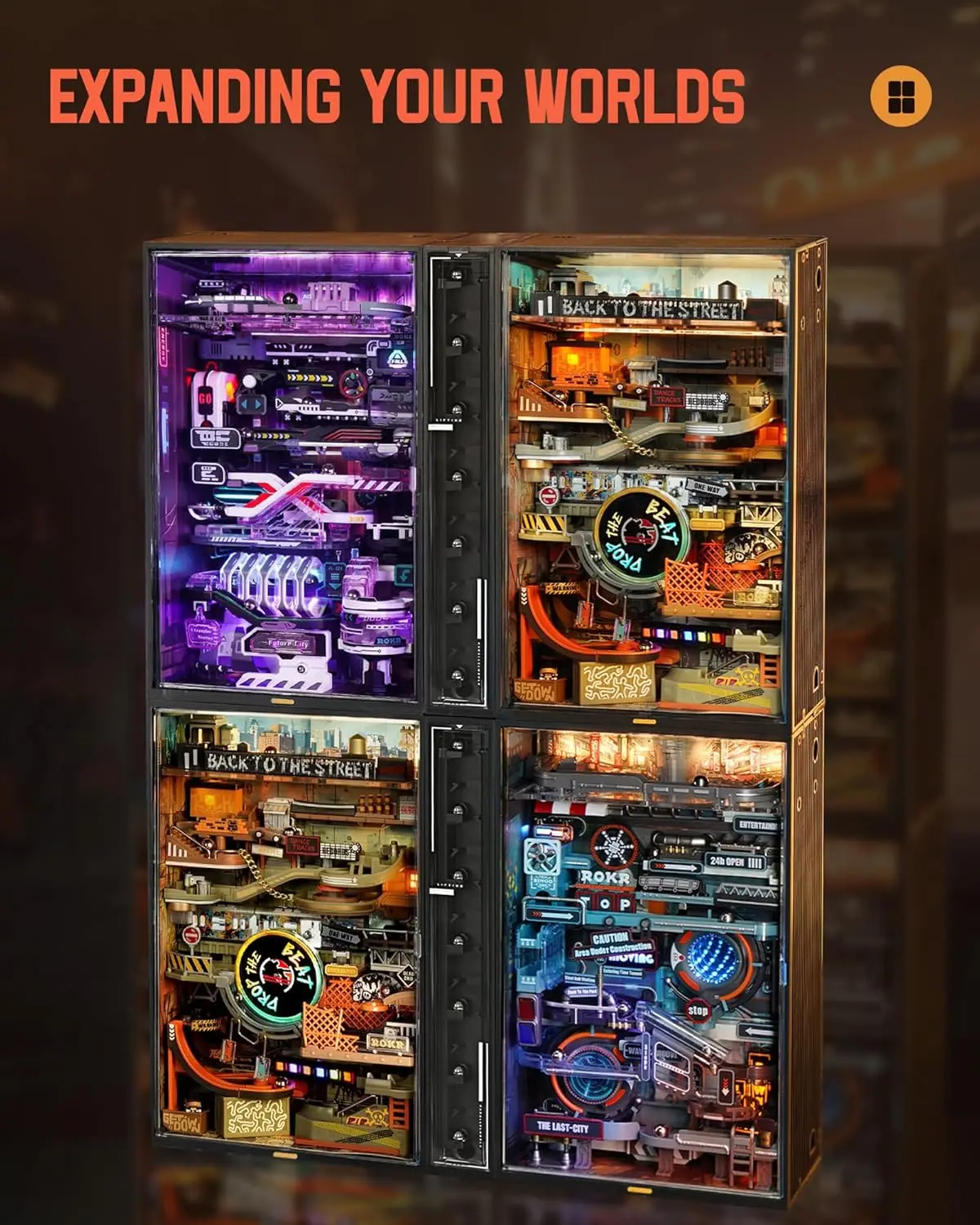 Robotime Rokr 3D ปริศนา Hip-Hop Street Marble Run 134pcs สมอง Teaser STEM Kit Mechanical DIY งานอดิเรกสําหรับชายหญิงชายหญิง