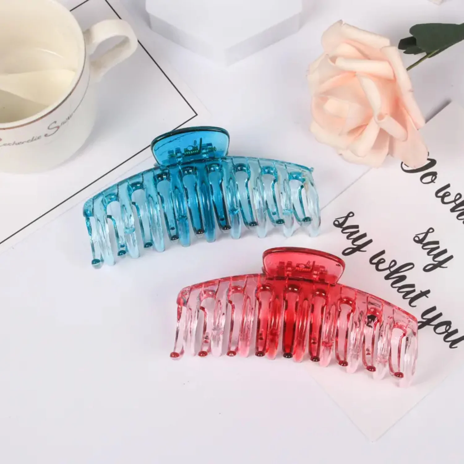 Stylish 6 Ombré Hair Clips - Large Size for Trendy hair styling and Fashion Looks Girls hair accessories Hair accessory Barette