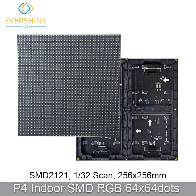 LED matrix panel indoor module P4 256 * 256mm light and thin panel 64 * 64 pixel SMD2121 RGB 3 In 1 LED display screen